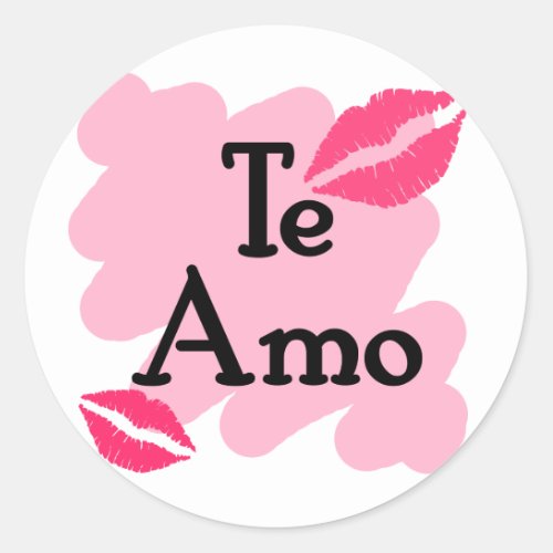 te amo classic round sticker