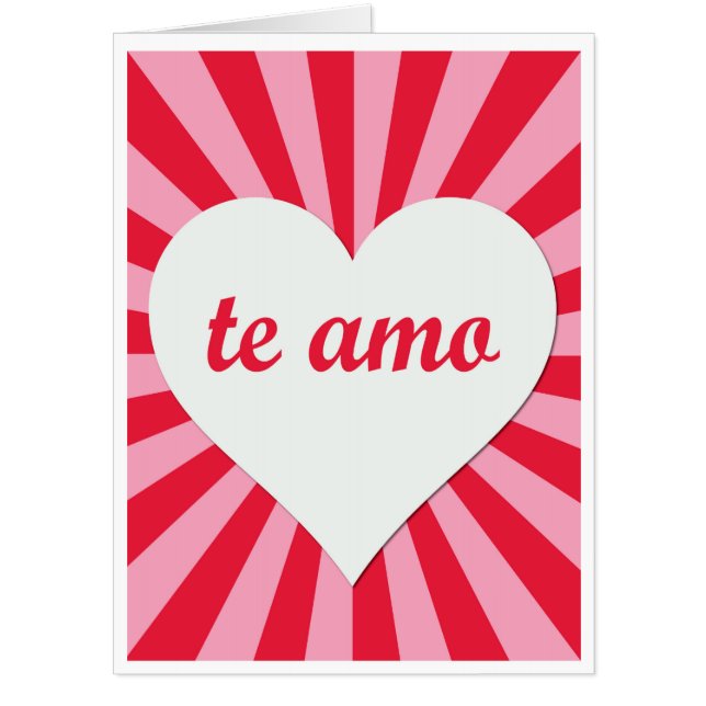 Te Amo I Love You Giant Valentine's Day Card (Front)