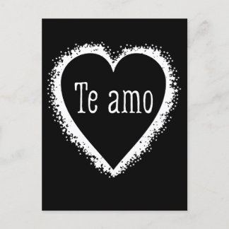 Te amo, I love you in Spanish black & white Postcard