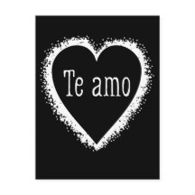 Te amo, I love you in Spanish black & white
