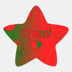 Te Amo! Portugal Flag Colors Pop Art Star Sticker
