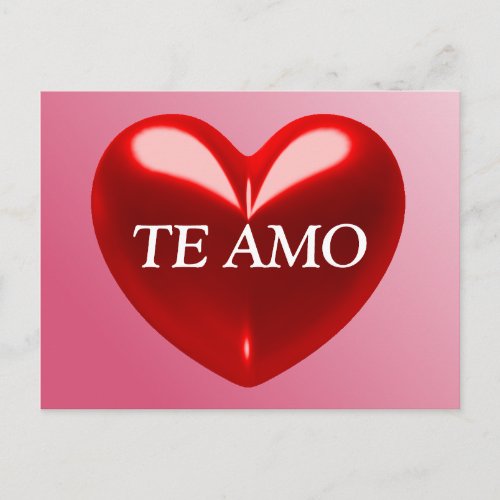 TE AMO Spanish Postcard