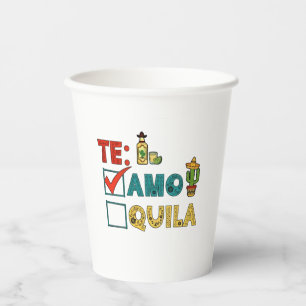 Te Amo Tequila Cinco De Mayo Funny  Paper Cups