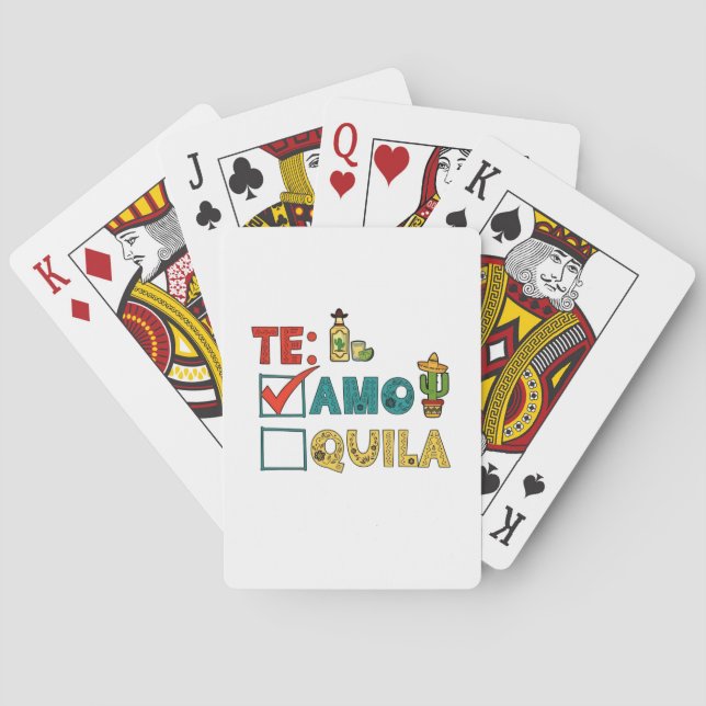 Te Amo Tequila Cinco De Mayo Funny  Poker Cards (Back)