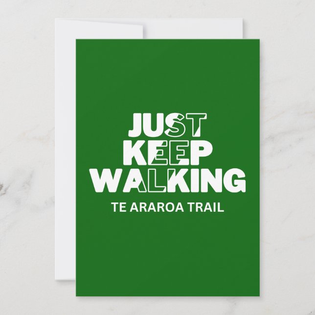 Te Araroa Trail "Just Keep Walking" Green Card (Front)