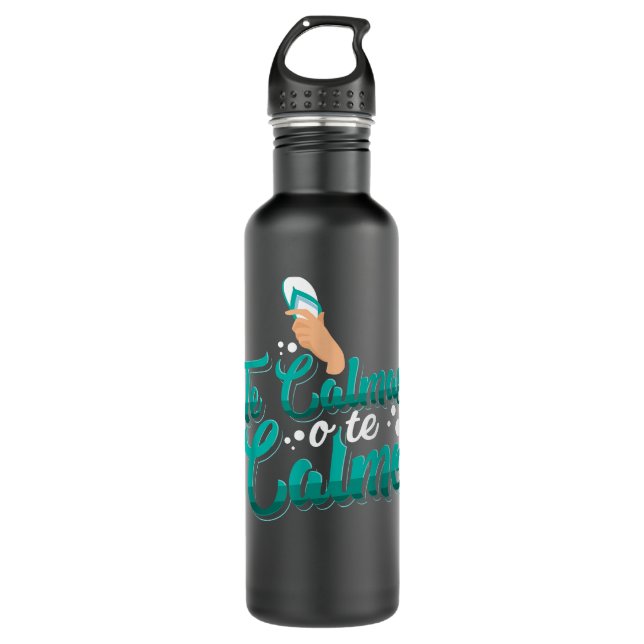 Te Calmas O Te Calmo Funny Spanish Mom Grandma Say Stainless Steel Water Bottle (Front)