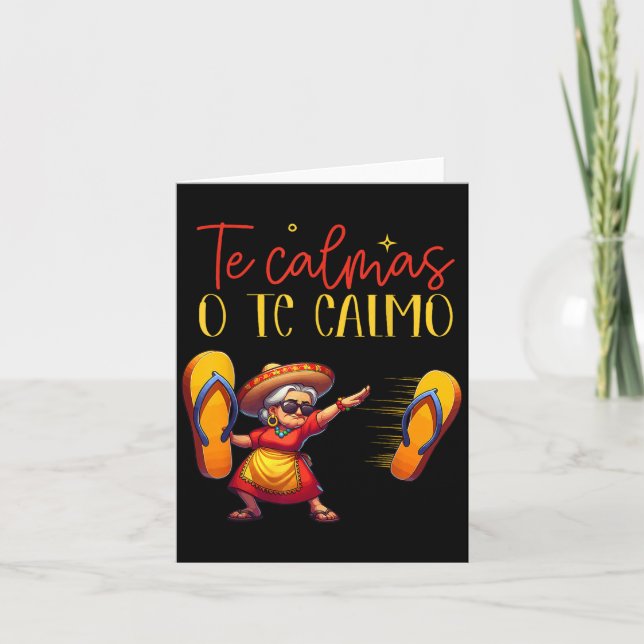 Te Calmas O Te Calmo Funny Spanish Mother Mom Expr Card (Front)