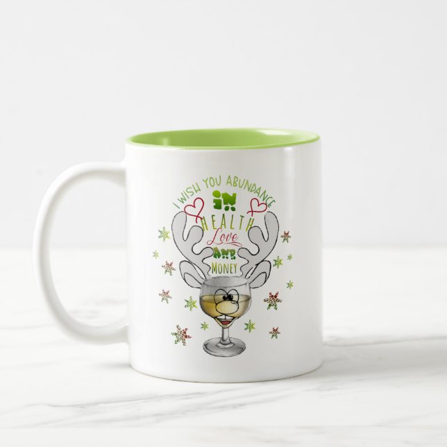 Te deseo abundancia en salud amor y dinero Two-Tone coffee mug (Left)