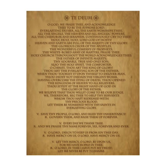 TE DEUM PRAYER WOOD WALL ART (Front)