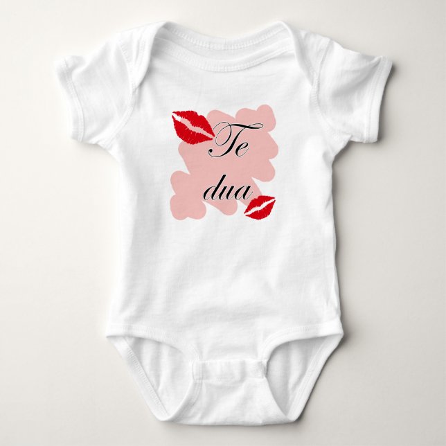Te dua - Albanian - I Love You Baby Bodysuit (Front)