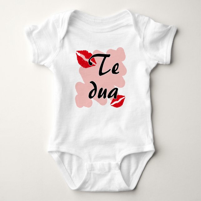 Te dua - Albanian - I Love You Baby Bodysuit (Front)