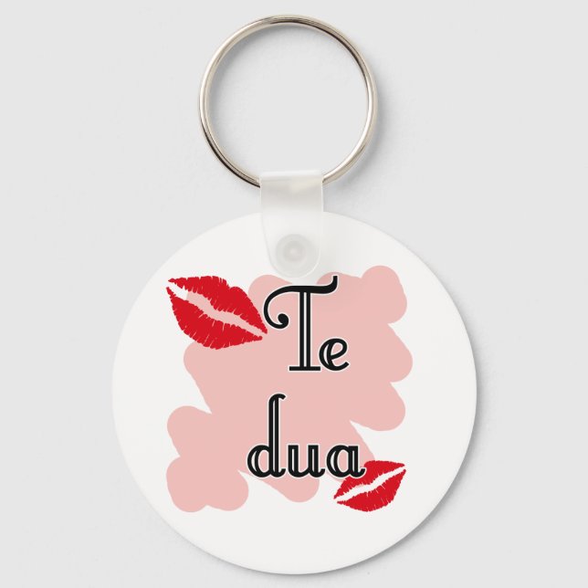 Te dua - Albanian - I Love You Keychain (Front)
