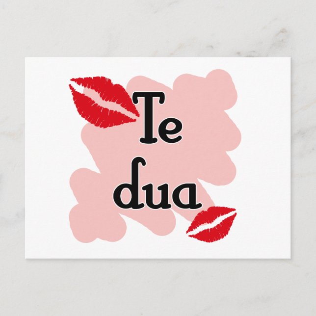 Te dua - Albanian - I Love You Postcard (Front)