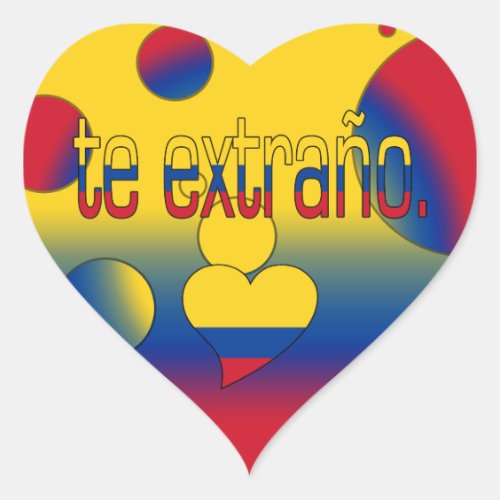 Te Extrao Colombia Flag Colors Pop Art Heart Sticker