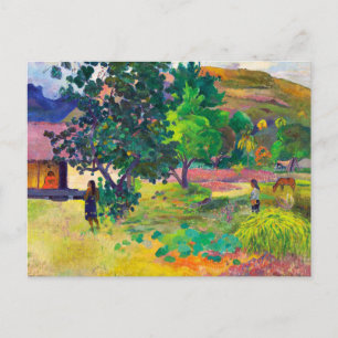 Te Fare, The House landscape art by Paul Gauguin Postcard