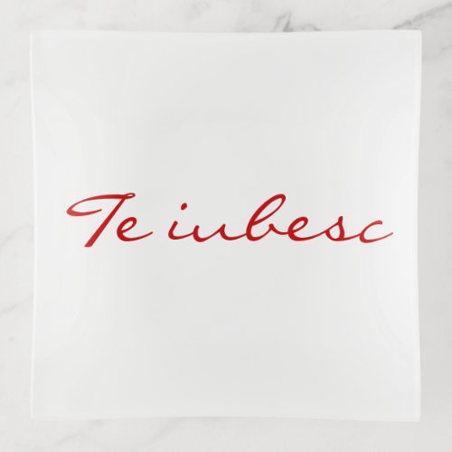 Te iubesc in white and red trinket tray