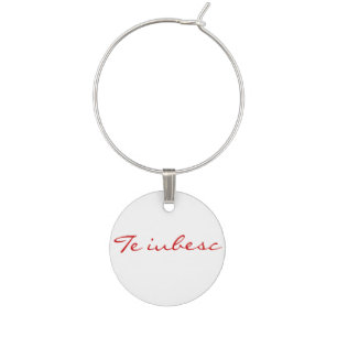 Te iubesc in white and red wine charm
