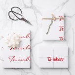 Te iubesc in white and red wrapping paper sheets