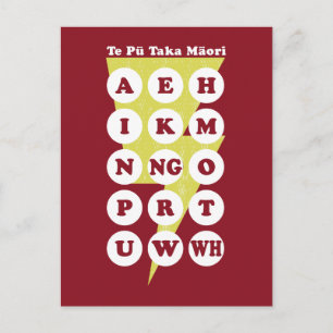 Te Pu Taka Maori Maori Alphabet Postcard