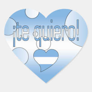 ¡Te Quiero! Argentina Flag Colors Pop Art Heart Sticker