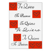 Te Quiero card ( I love you in spanish) (Front)