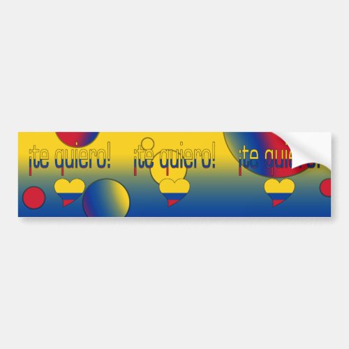 Te Quiero Colombia Flag Colors Pop Art Bumper Sticker