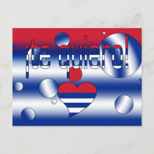 ¡Te Quiero! Cuba Flag Colors Pop Art Postcard