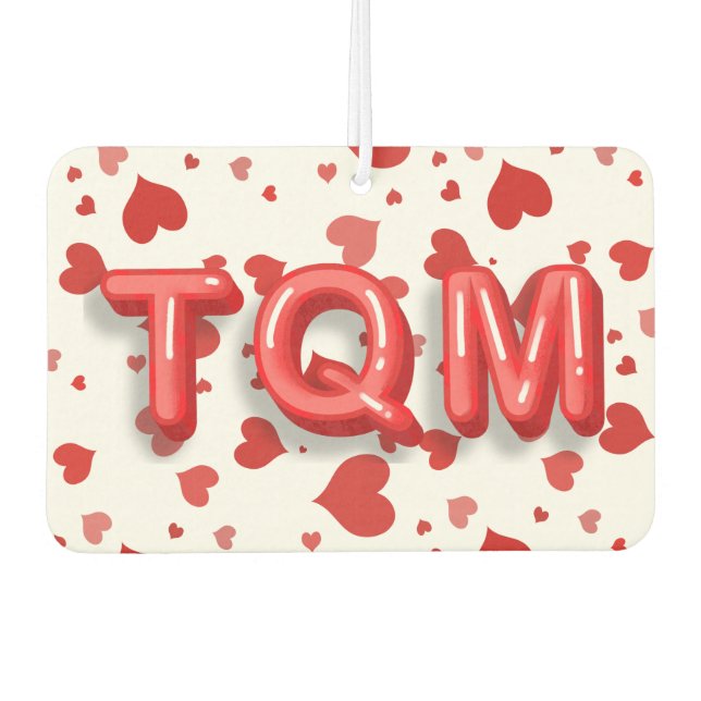 Te Quiero Mucho Red Heart Confetti 3d Letters Air Freshener (Front)