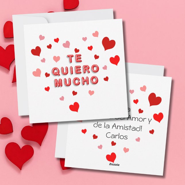 Te Quiero Mucho - Red Hearts Confetti  Holiday Card (Creator Uploaded)