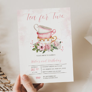 Tea 2nd Birthday Floral Invitation