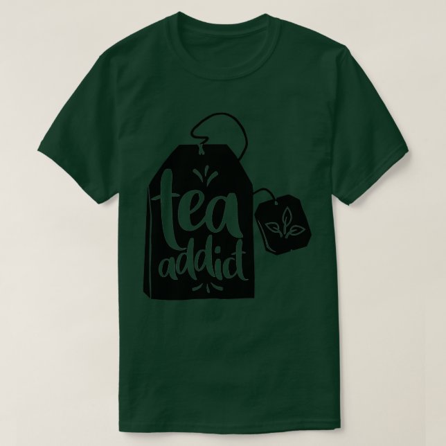 Tea Addict Tea Bag T-Shirt (Design Front)