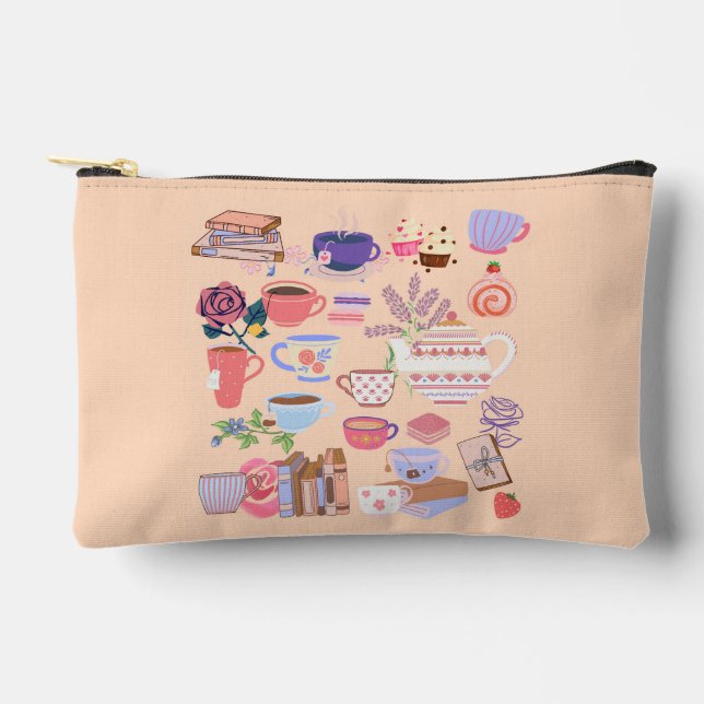 Tea And Books Accessory Pouch (Front)