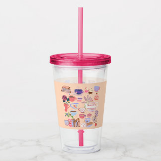 Tea And Books Acrylic Tumbler