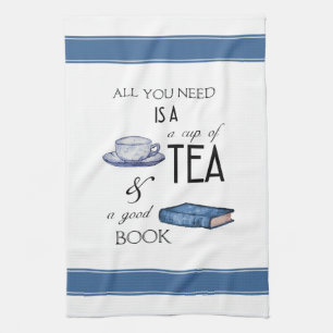 Tea and Books Cozy Reading Kitchen Towel