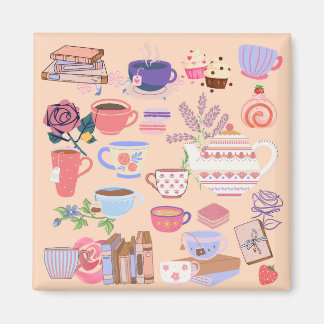 Tea And Books Magnet