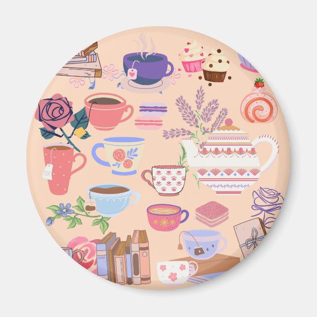 Tea And Books Magnet (Front)