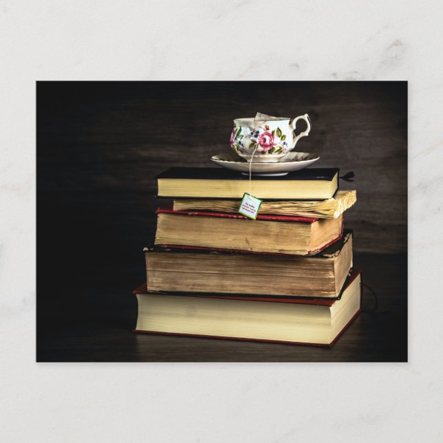 Tea and Books Postcard (Front)
