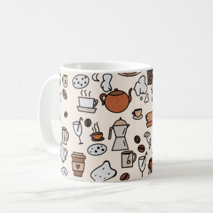 Tea and Coffee Shop Objects Pattern Mug