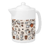Tea and Coffee Shop Objects Pattern Teapot