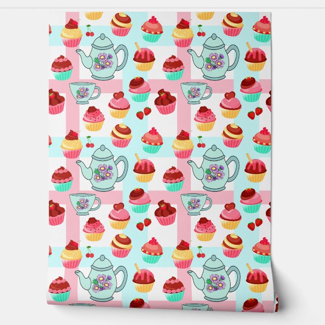 Tea and Cupcakes Wallpaper (Unrolling)