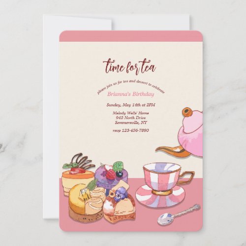 Tea and Dessert  Invitation