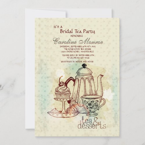 Tea and Desserts Bridal Shower Invitation