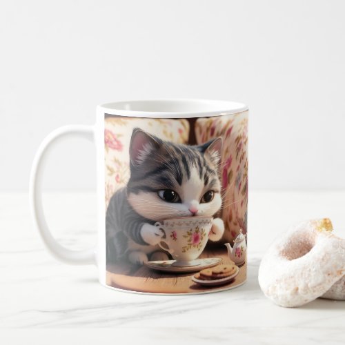 Tea and donuts with Cats Coffee Mug