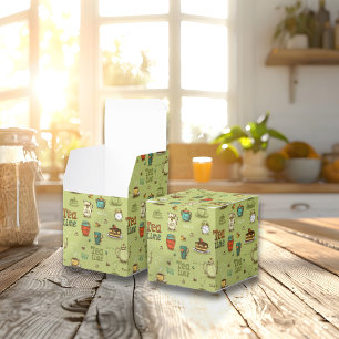 Tea and Honey Tea Time in Green Favor Boxes