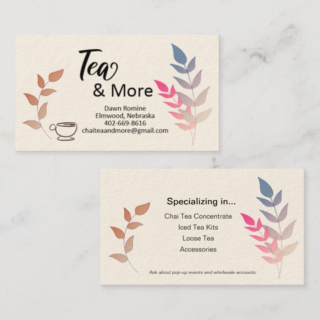 Tea and More  Business Card (Front/Back)