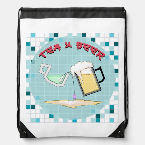 Tea and Soda Party Drawstring Bag