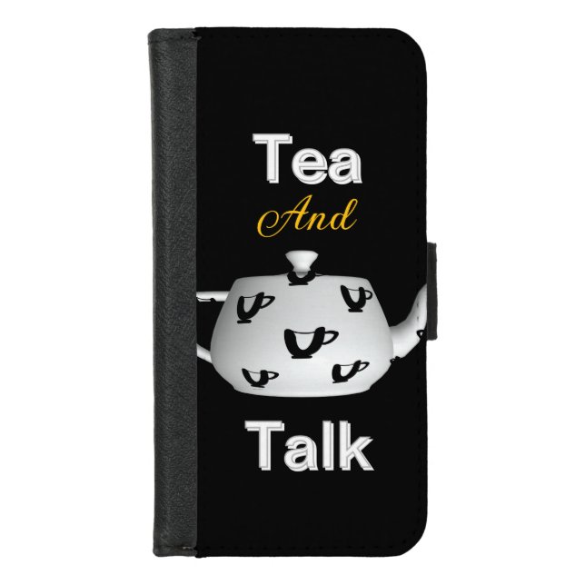 Tea And Talk Fun  iPhone Wallet Case (Front)