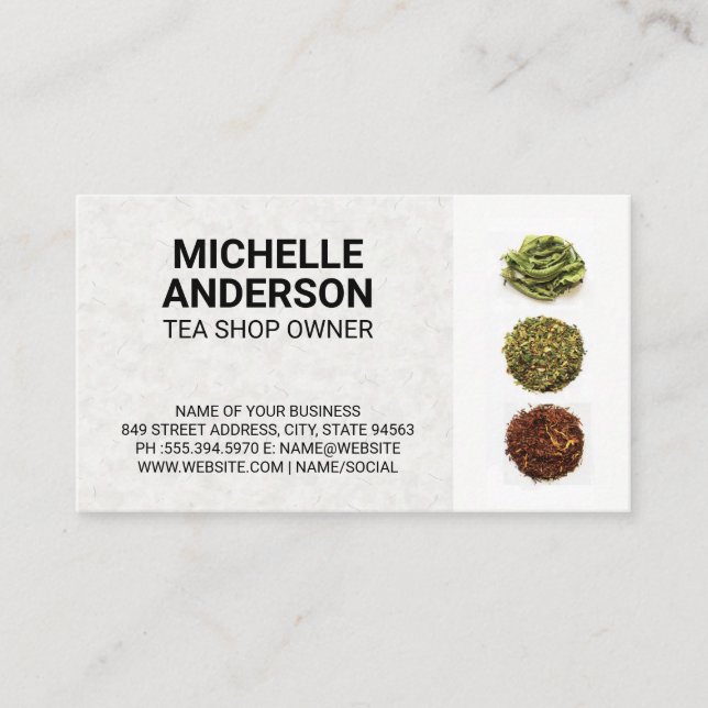 Tea Assortments Business Card (Front)