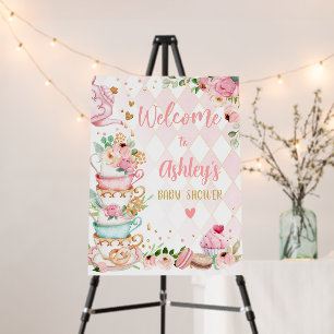 Tea Baby Shower Baby is Brewing Girl Welcome Foam Board