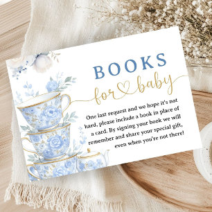 Tea Baby Shower Blue Boy Books For Baby Enclosure Card